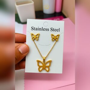 Butterfly Pendant Chain Set