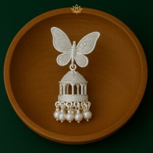 Butterfly Stud with Pearl Drop