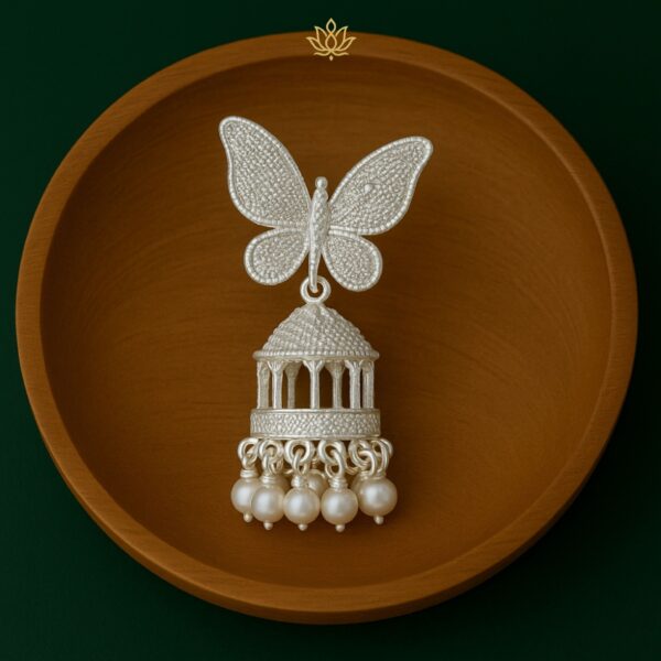 Butterfly Stud with Pearl Drop