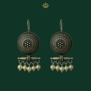 OX-001 - Round Dome Oxidised Earrings