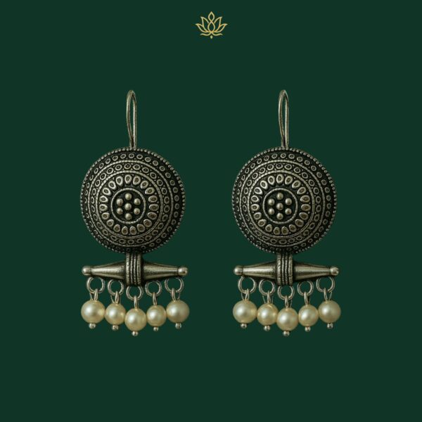 OX-001 - Round Dome Oxidised Earrings