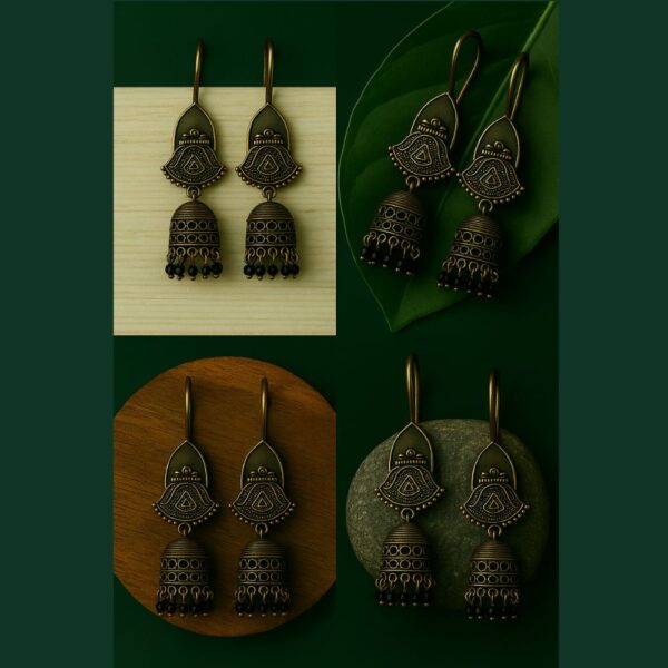 Green Traditional Jhumka - Image 3